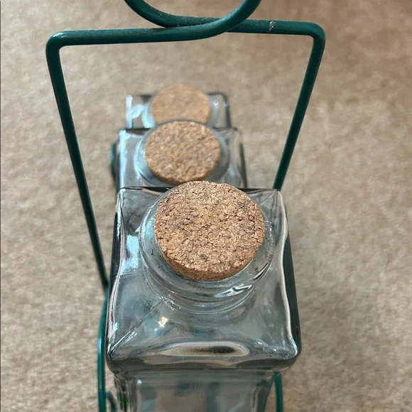 Glass Grape Bottle Set with Metal Stand - Picture 8 of 8